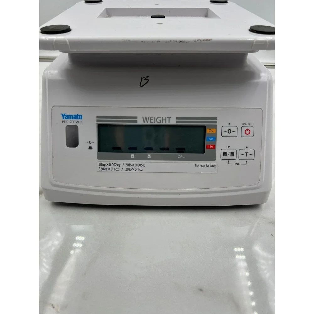 Yamato PPC-200W-II Digital Scale 20lb 10kg Capacity White Industrial Bench Scale